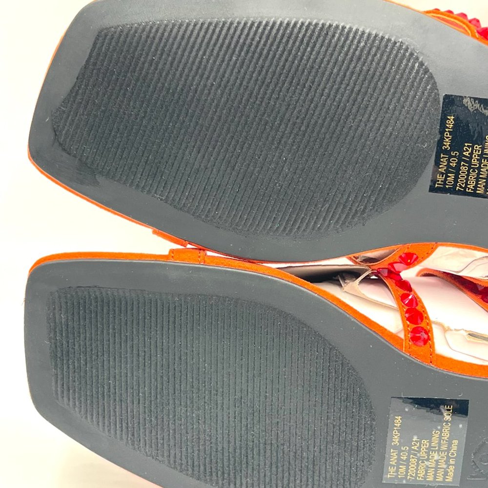 Katy Perry Size 10 The Anat‎ Orange Jeweled Eye Slip On Slides Sandals Shoes - Picture 11 of 13